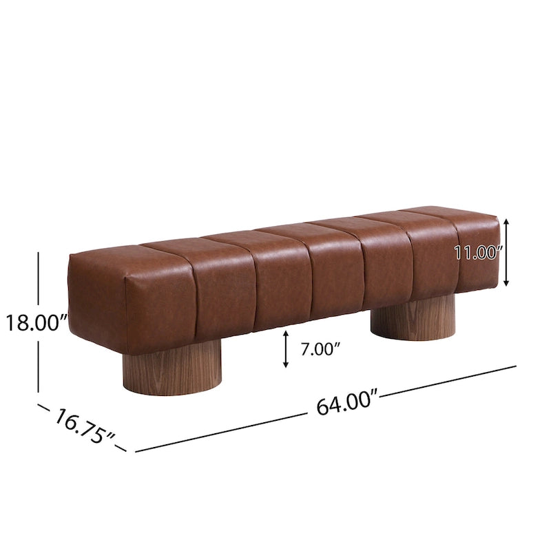 Banc de salle à manger Daniel, Pouf pour entrée et chambre sans assemblage avec pieds en bois robustes
