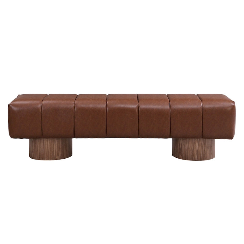 Banc de salle à manger Daniel, Pouf pour entrée et chambre sans assemblage avec pieds en bois robustes