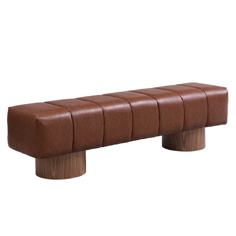 Banc de salle à manger Daniel, Pouf pour entrée et chambre sans assemblage avec pieds en bois robustes
