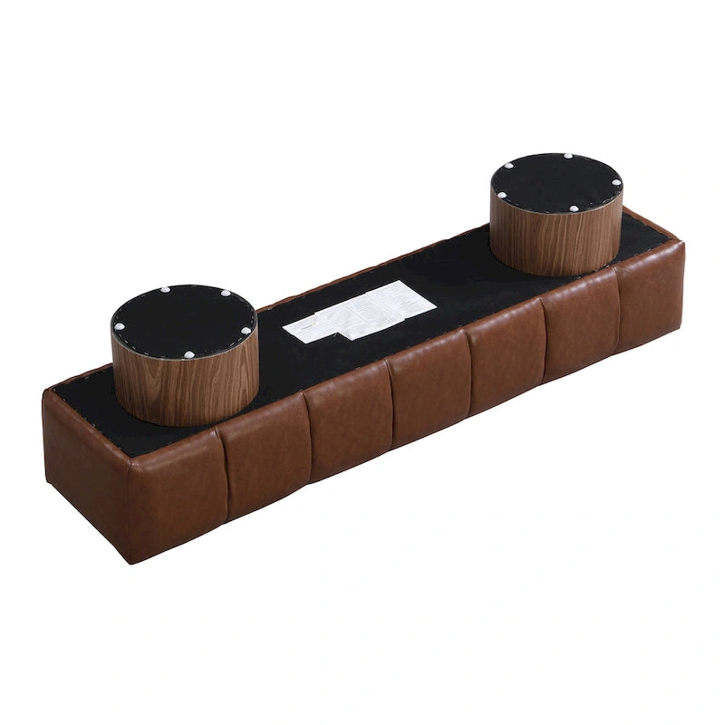 Banc de salle à manger Daniel, Pouf pour entrée et chambre sans assemblage avec pieds en bois robustes