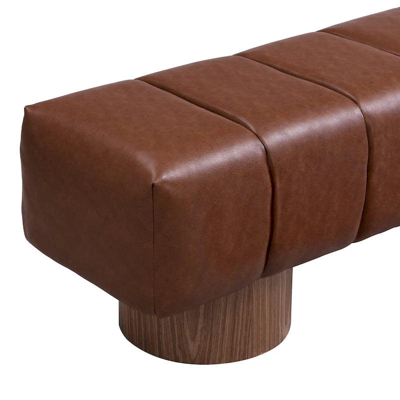Banc de salle à manger Daniel, Pouf pour entrée et chambre sans assemblage avec pieds en bois robustes