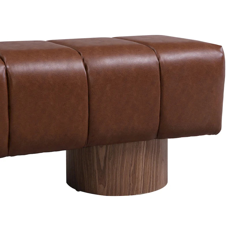 Banc de salle à manger Daniel, Pouf pour entrée et chambre sans assemblage avec pieds en bois robustes