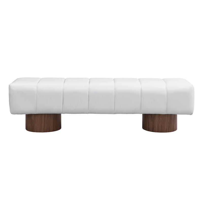 Banc de salle à manger Daniel, Pouf pour entrée et chambre sans assemblage avec pieds en bois robustes