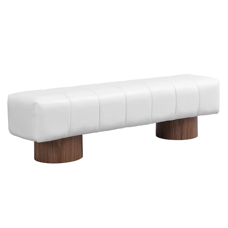 Banc de salle à manger Daniel, Pouf pour entrée et chambre sans assemblage avec pieds en bois robustes