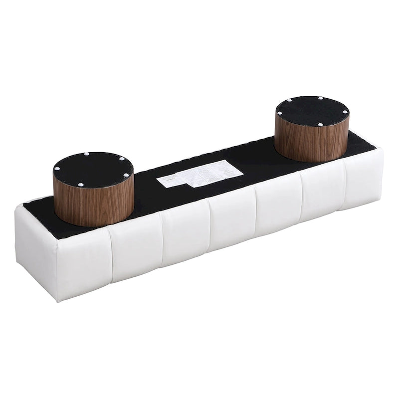 Banc de salle à manger Daniel, Pouf pour entrée et chambre sans assemblage avec pieds en bois robustes