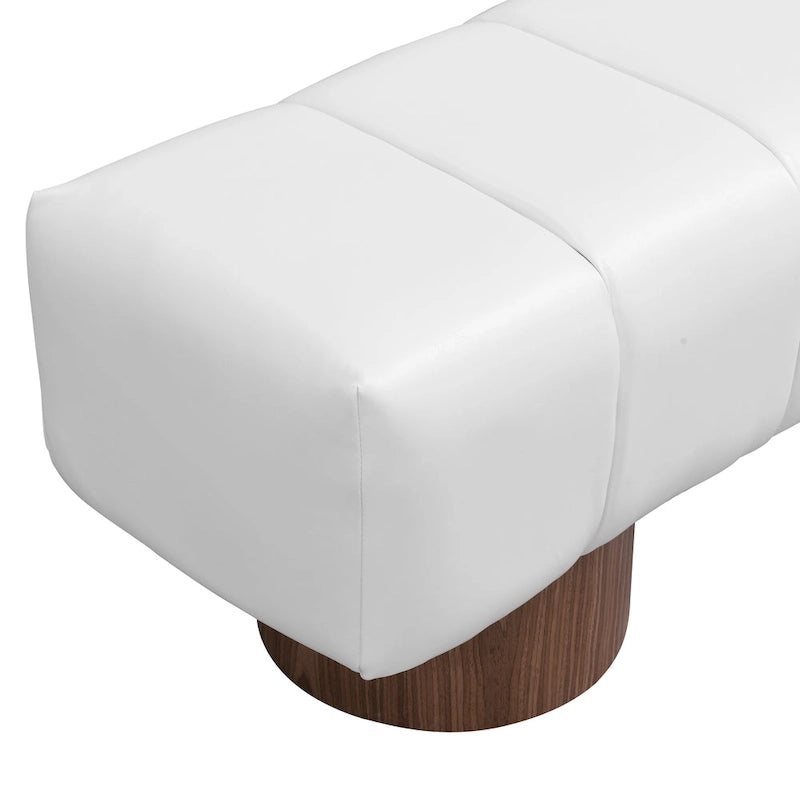 Banc de salle à manger Daniel, Pouf pour entrée et chambre sans assemblage avec pieds en bois robustes