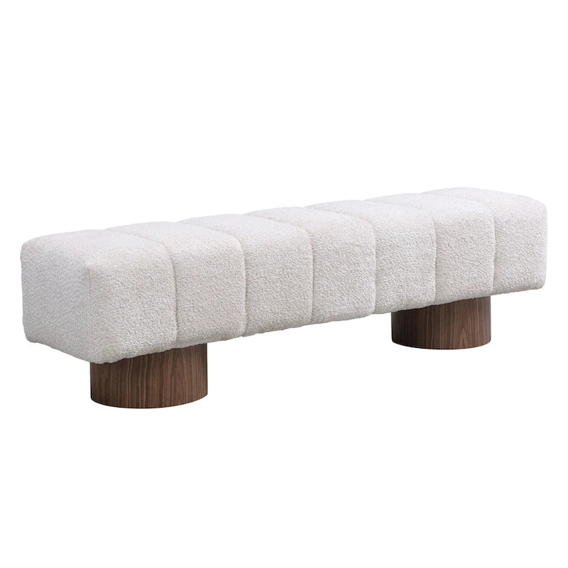 Banc de salle à manger Daniel, Pouf pour entrée et chambre sans assemblage avec pieds en bois robustes
