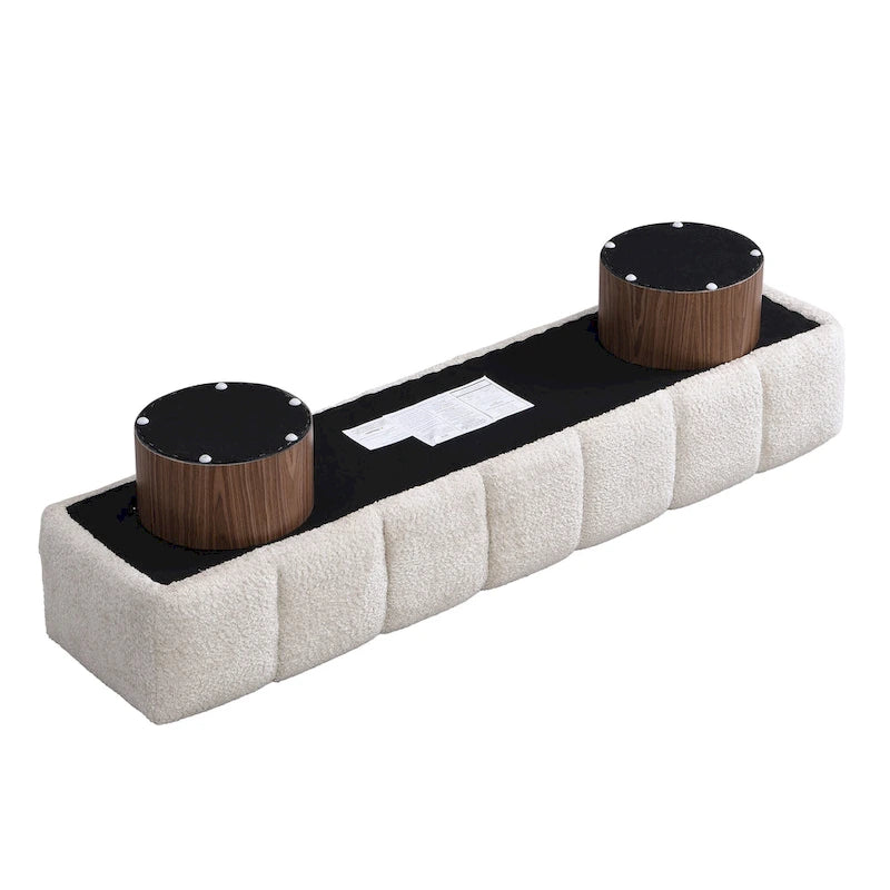 Banc de salle à manger Daniel, Pouf pour entrée et chambre sans assemblage avec pieds en bois robustes