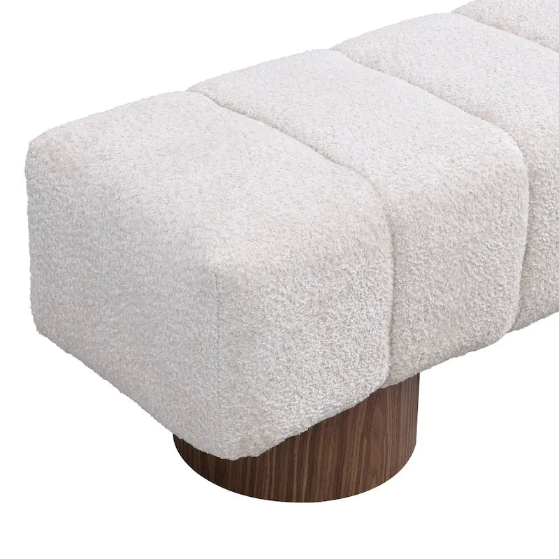 Banc de salle à manger Daniel, Pouf pour entrée et chambre sans assemblage avec pieds en bois robustes