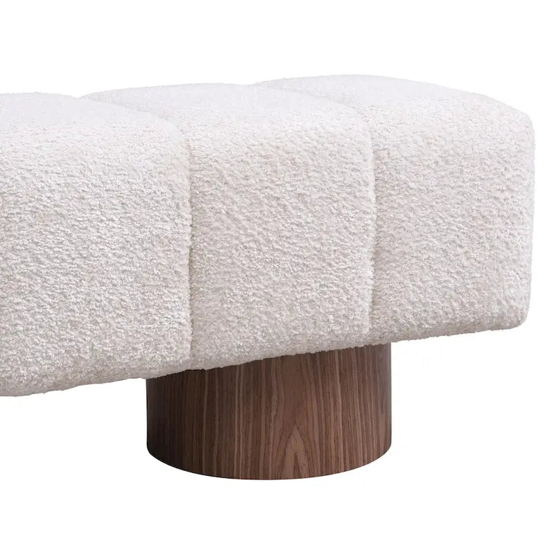 Banc de salle à manger Daniel, Pouf pour entrée et chambre sans assemblage avec pieds en bois robustes