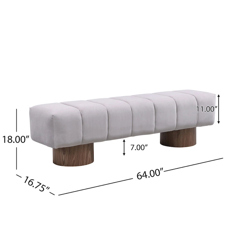 Banc de salle à manger Daniel, Pouf pour entrée et chambre sans assemblage avec pieds en bois robustes