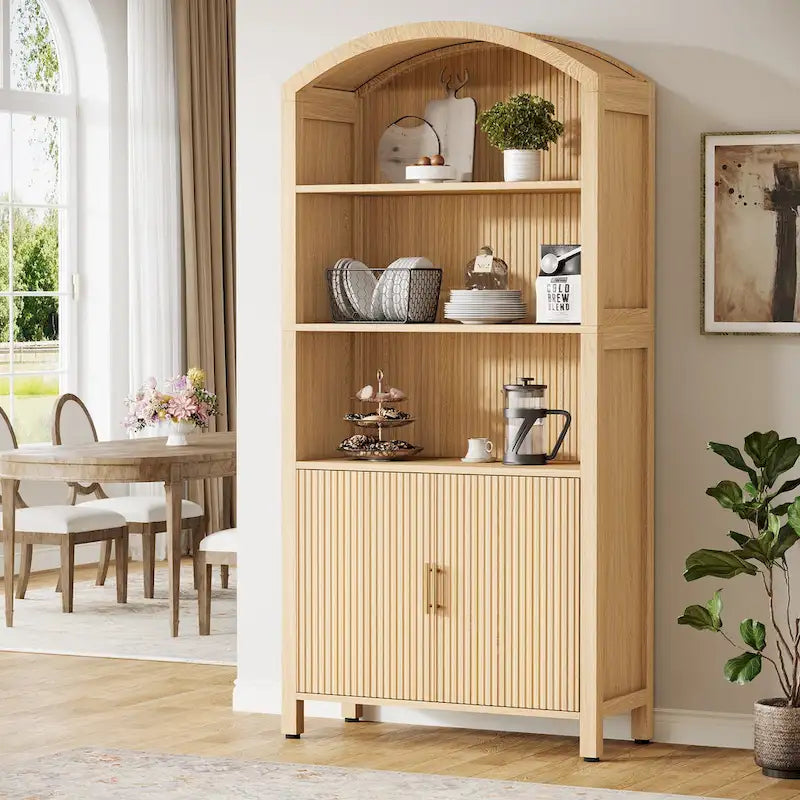 71 Meuble de cuisine garde-manger cintré avec portes - Bois naturel
