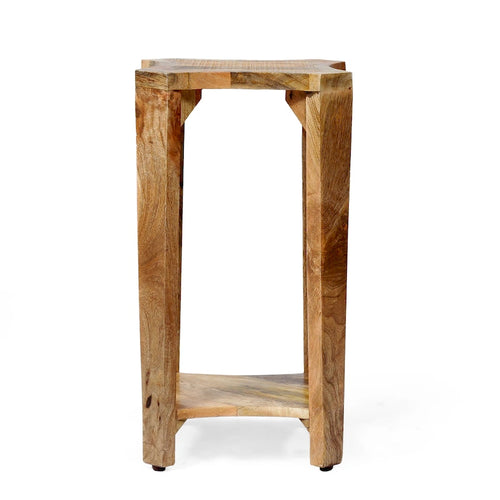Table d'appoint 13 avec structure en bois fabriquée à la main et design concave