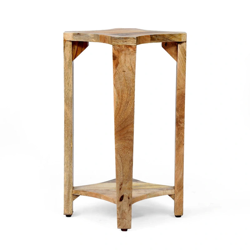 Table d'appoint 13 avec structure en bois fabriquée à la main et design concave