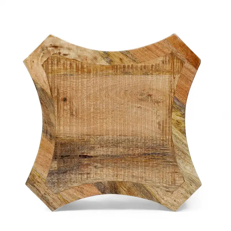 Table d'appoint 13 avec structure en bois fabriquée à la main et design concave
