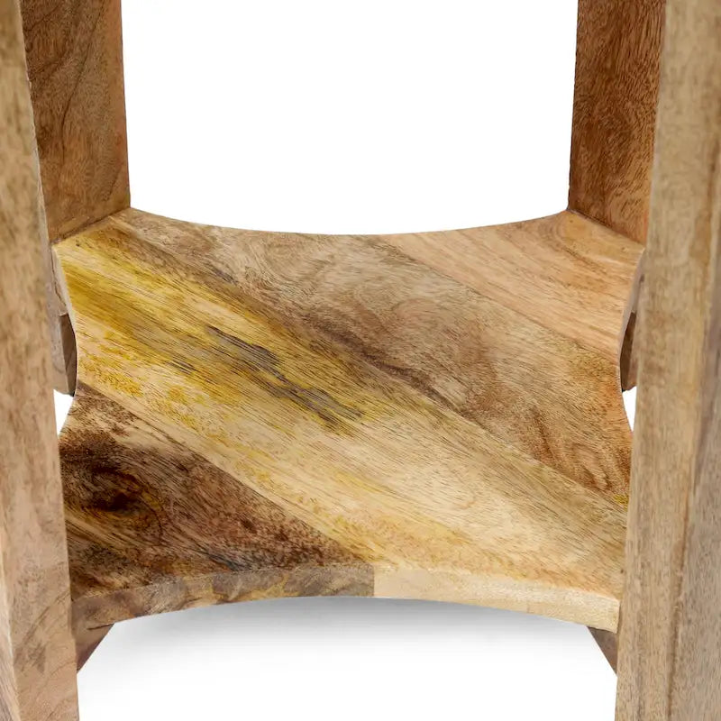Table d'appoint 13 avec structure en bois fabriquée à la main et design concave
