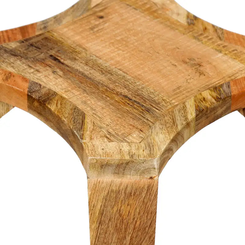 Table d'appoint 13 avec structure en bois fabriquée à la main et design concave