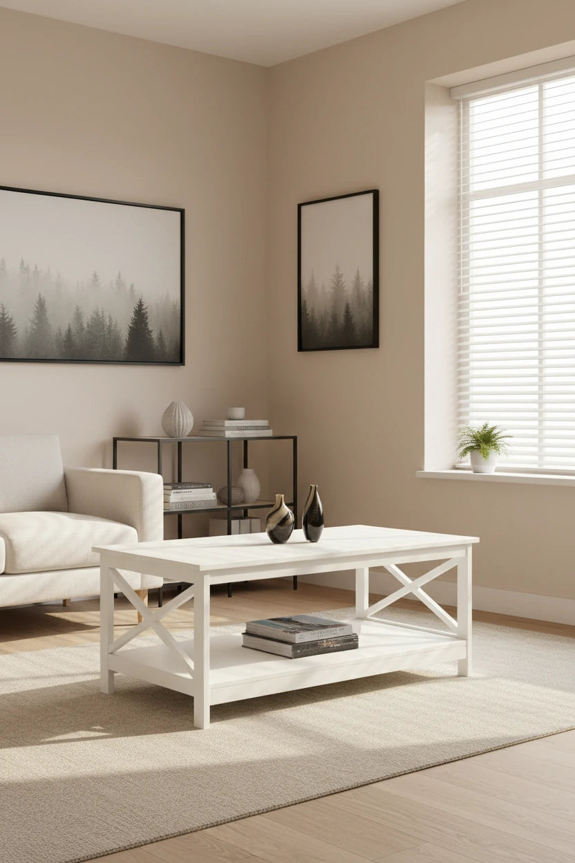 Table basse Oxford avec étagère