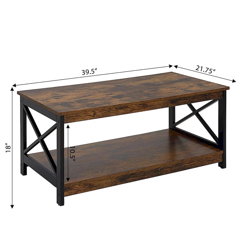Table basse Oxford avec étagère