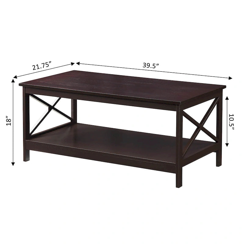 Table basse Oxford avec étagère