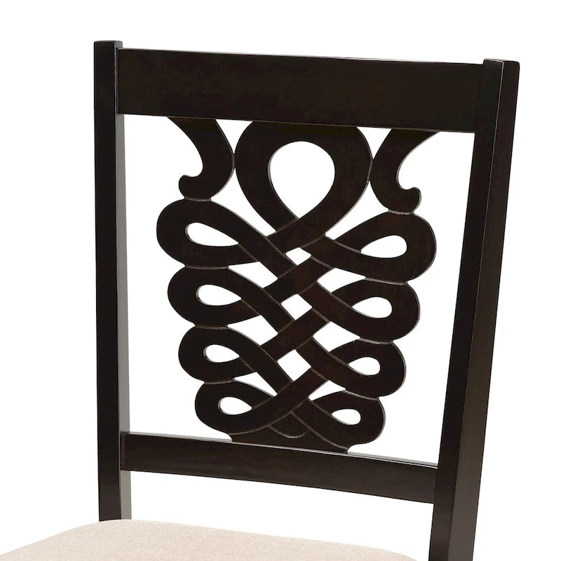et l'ensemble de chaises de salle à manger transitionnelles 2 pièces