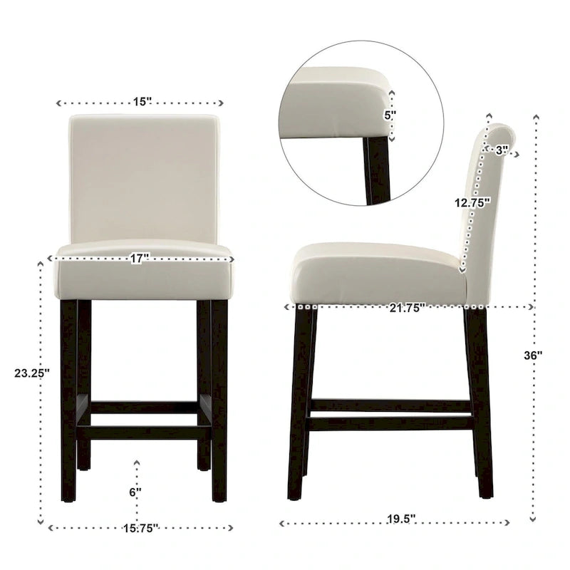 Tabourets de bar en similicuir (Lot de 2) par
