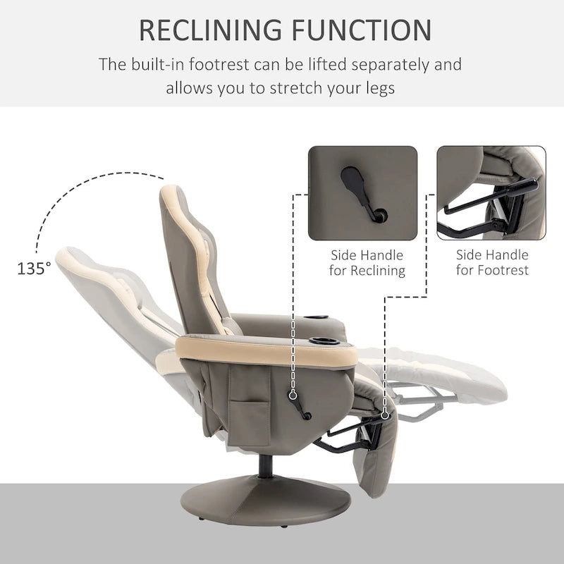 avec repose-jambes réglable, fonction d'inclinaison à 135°