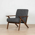 Fauteuil d'appoint gris et noyer du milieu du siècle