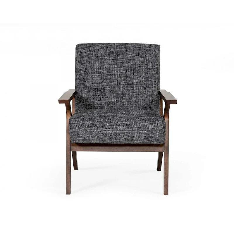Fauteuil d'appoint gris et noyer du milieu du siècle