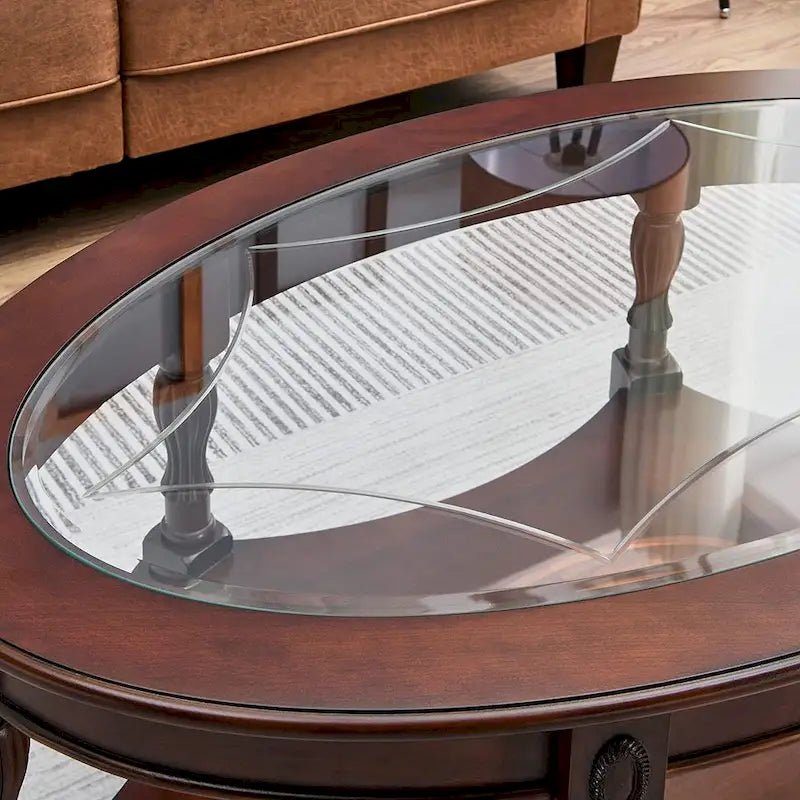 Tables d'appoint en bois massif Tables basses Console avec plateau en verre