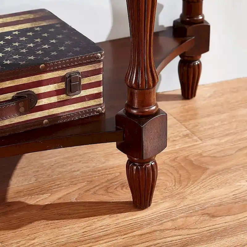 Tables d'appoint en bois massif Tables basses Console avec plateau en verre