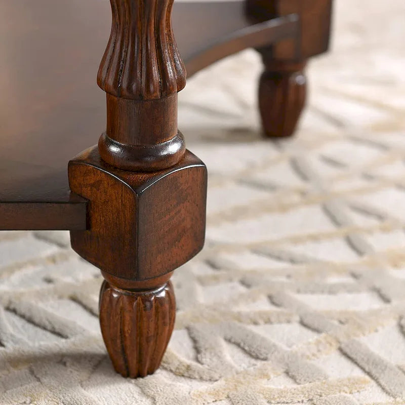 Tables d'appoint en bois massif Tables basses Console avec plateau en verre