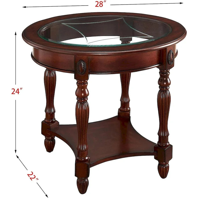 Tables d'appoint en bois massif Tables basses Console avec plateau en verre