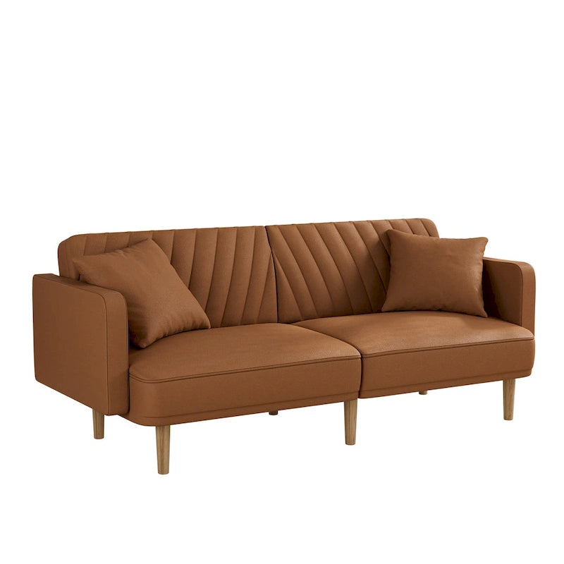 Canapé-lit futon capitonné convertible, canapé-lit, canapé capitonné 3 places avec dossiers réglables