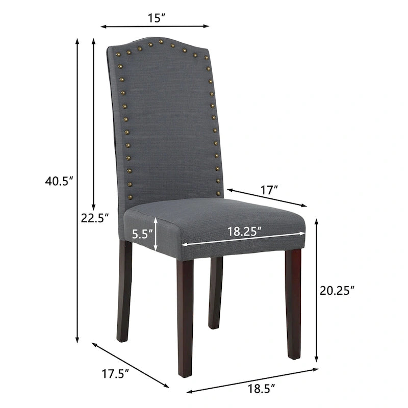 Lot de 2 chaises de salle à manger Parson fines