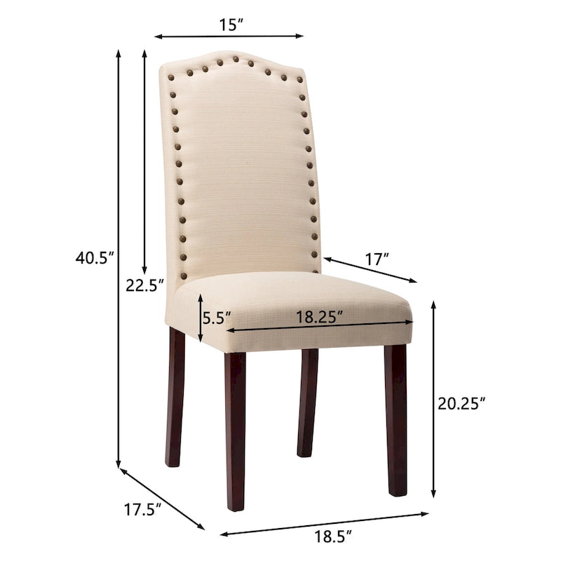 Lot de 2 chaises de salle à manger Parson fines