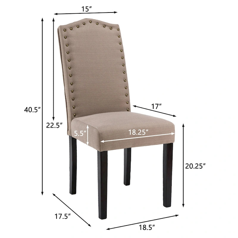 Lot de 2 chaises de salle à manger Parson fines