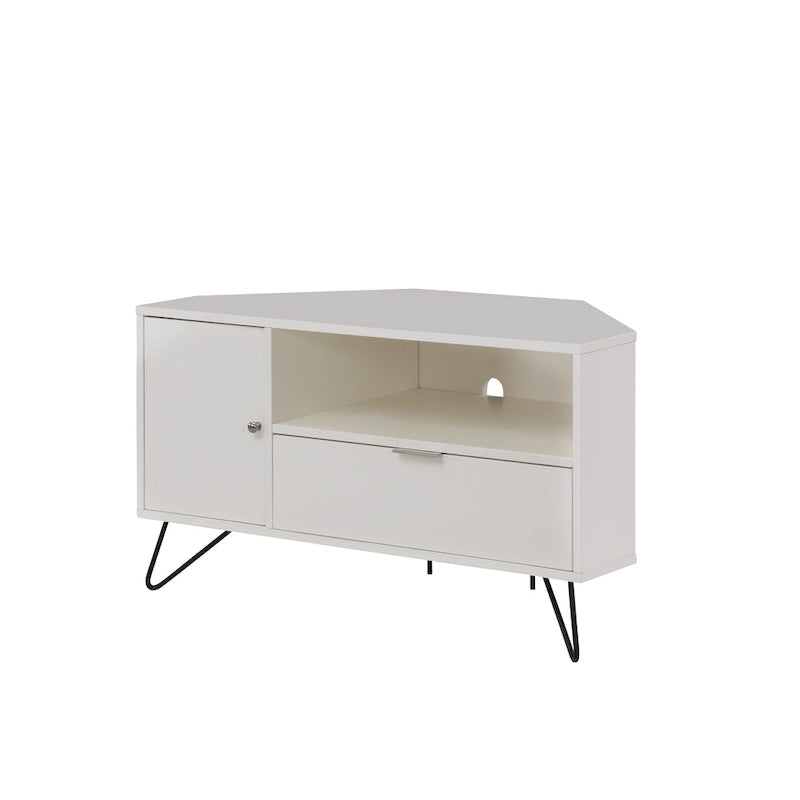 Meuble TV d'angle mi-siècle de 104 cm avec 1 étagère ouverte par