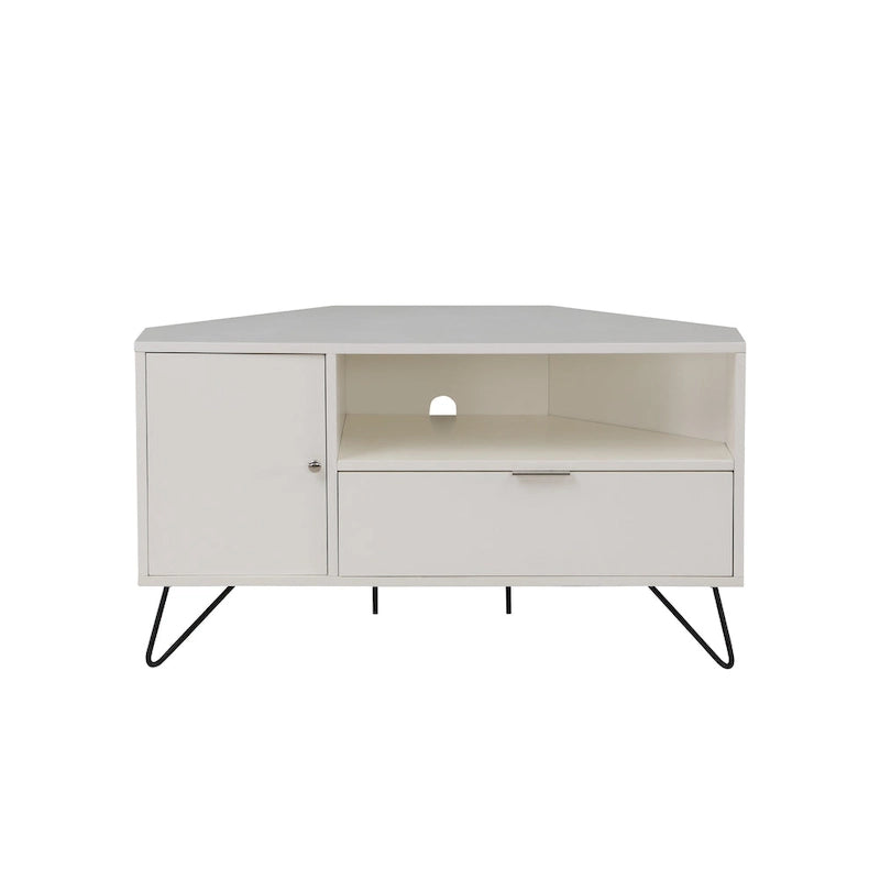 Meuble TV d'angle mi-siècle de 104 cm avec 1 étagère ouverte par