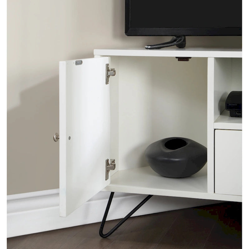 Meuble TV d'angle mi-siècle de 104 cm avec 1 étagère ouverte par