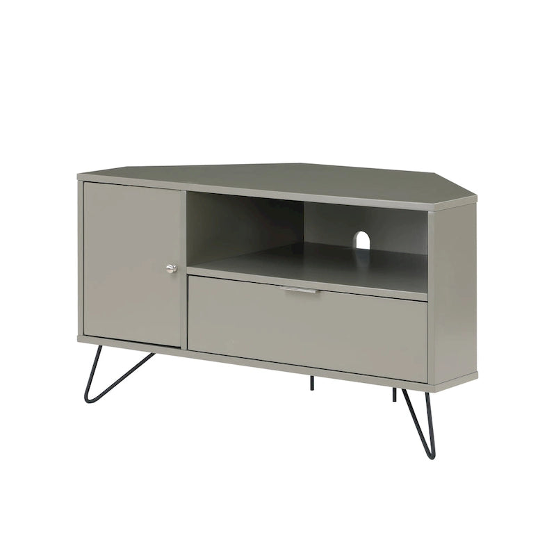 Meuble TV d'angle mi-siècle de 104 cm avec 1 étagère ouverte par