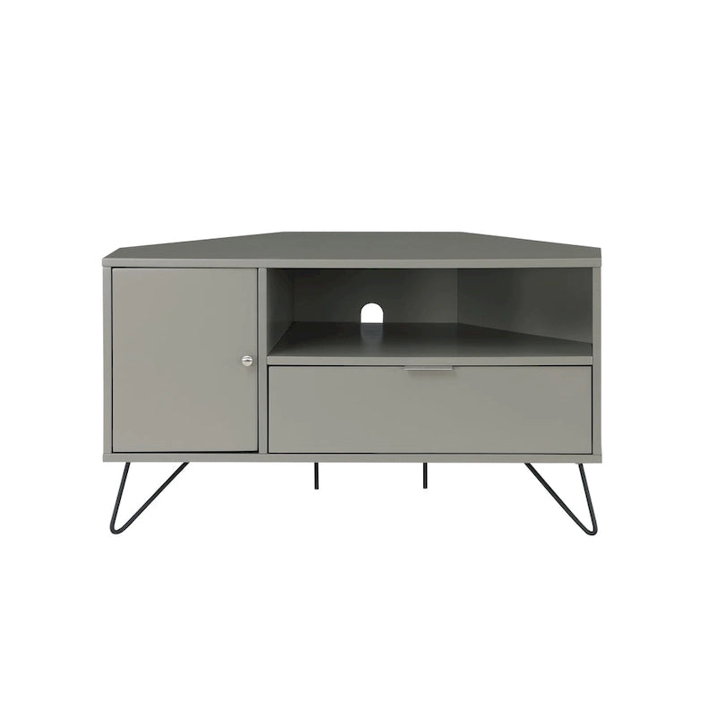 Meuble TV d'angle mi-siècle de 104 cm avec 1 étagère ouverte par