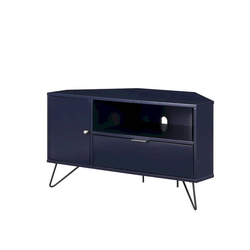 Meuble TV d'angle mi-siècle de 104 cm avec 1 étagère ouverte par