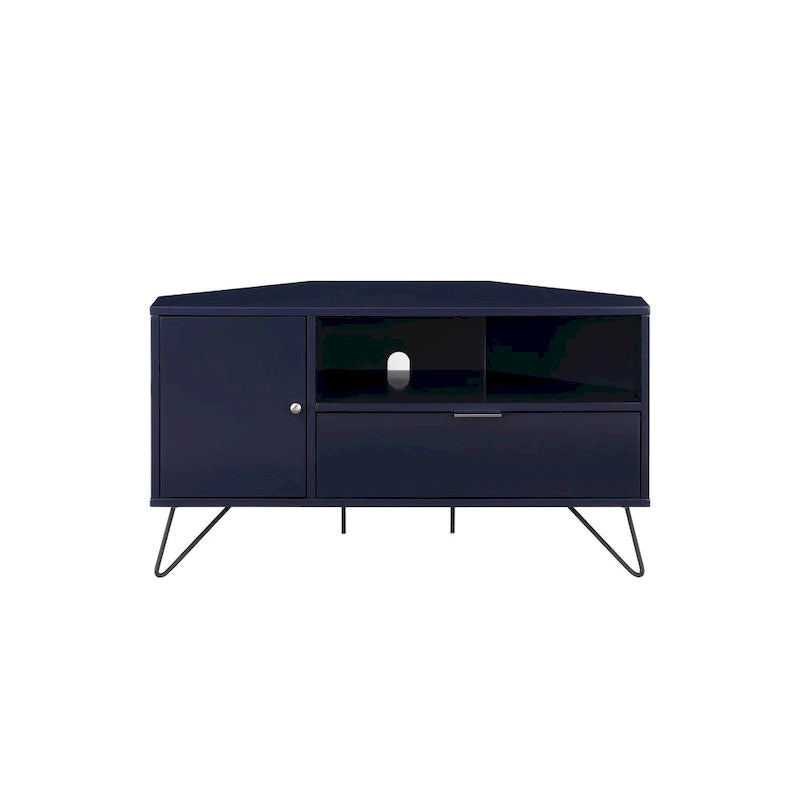 Meuble TV d'angle mi-siècle de 104 cm avec 1 étagère ouverte par