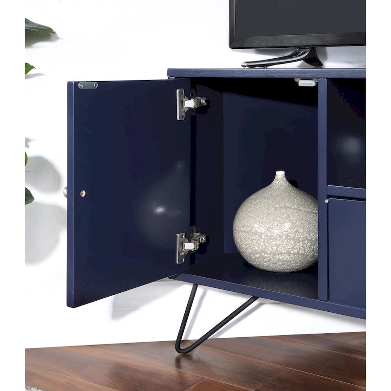 Meuble TV d'angle mi-siècle de 104 cm avec 1 étagère ouverte par