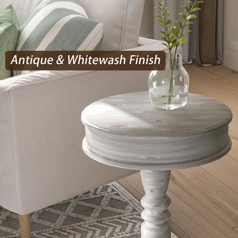 Table d'appoint rustique de style ferme