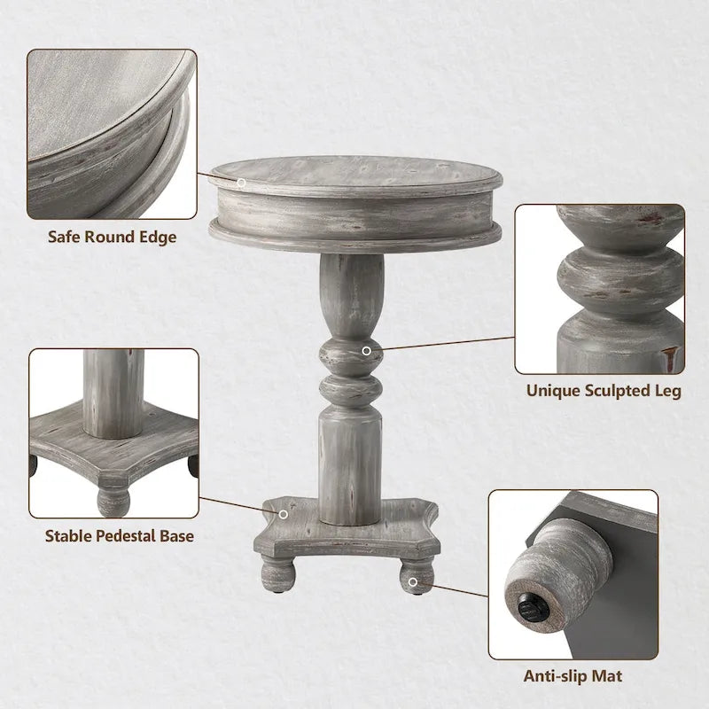 Table d'appoint rustique de style ferme