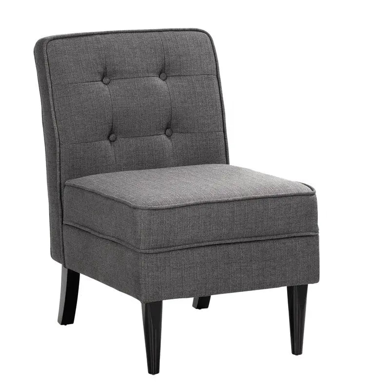 Fauteuil d'appoint de rangement capitonné sans accoudoirs