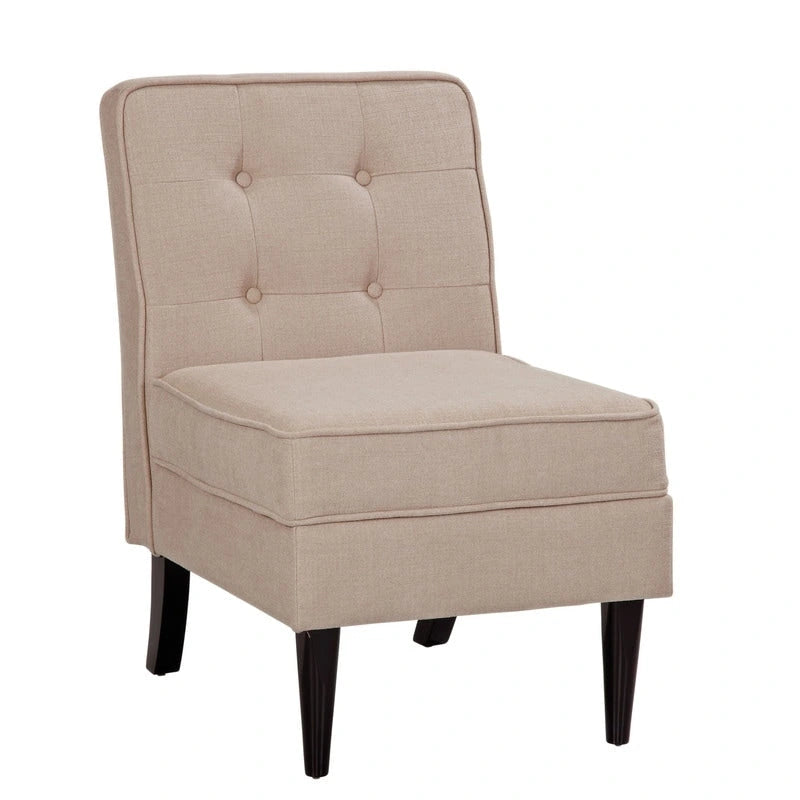 Fauteuil d'appoint de rangement capitonné sans accoudoirs