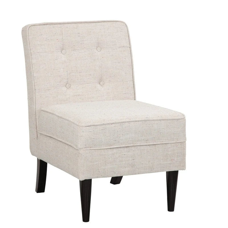 Fauteuil d'appoint de rangement capitonné sans accoudoirs